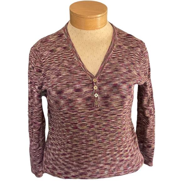 Jones New York Sweaters - Jones New York Signature‎ Henley Sweater Womens Large Viscose Nylon V-Neck